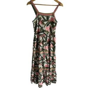 Anne Taylor Loft Women’s Size 0 Linen Blend Paradise Tiered Maxi Dress‎